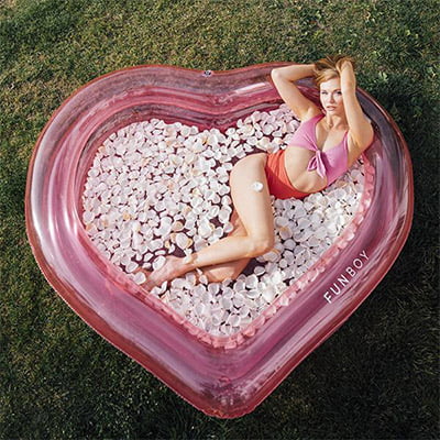 Funboy Clear Pink Heart Inflatable Pool