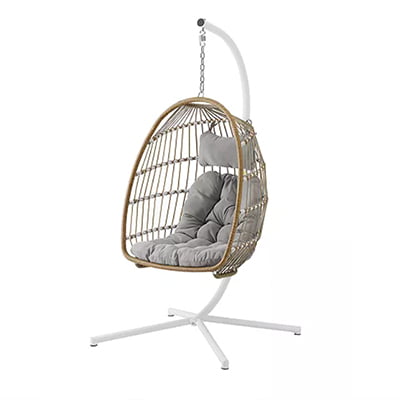 WALKER EDISON Outdoor Swing Egg Chair & Stand