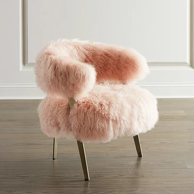 Interlude Home Darcy Blush Sheepskin Chair Interlude Home Darcy Blush Sheepskin Chair