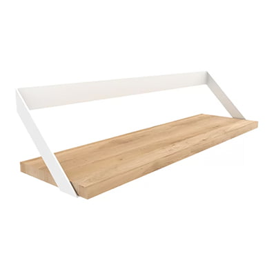 PERIGOLD Ribbon Oak Solid Wood Floating Shelf Towel Bar 