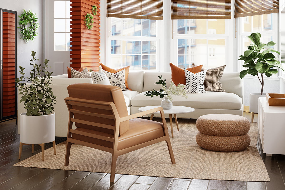 white leather couch