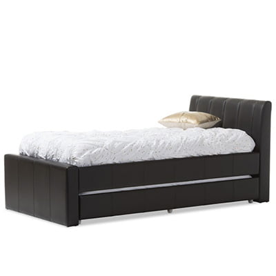 Baxton Studio Cosmo Faux Leather Trundle Bed