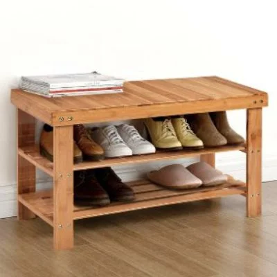 Costway 3-Tier Bamboo Shoe Rack Storage Bench Costway 3-Tier Bamboo Shoe Rack Storage Bench