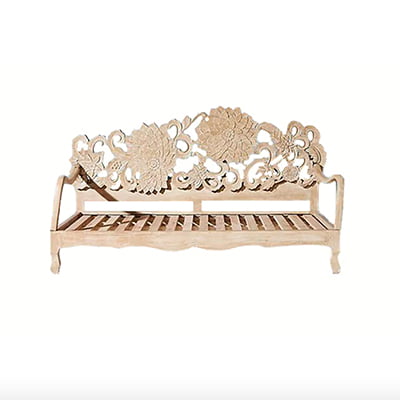 Hibashi Furniture Calla Hand-Carved Lotus Daybed