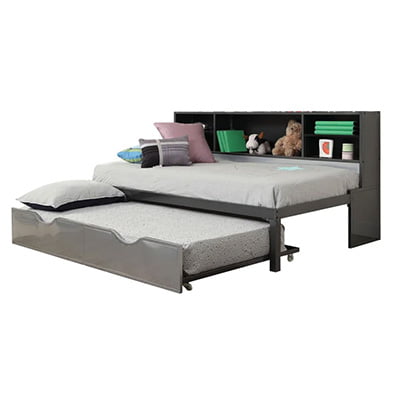Simple Relax Twin Bed with Bookcase &amp; Trundle1