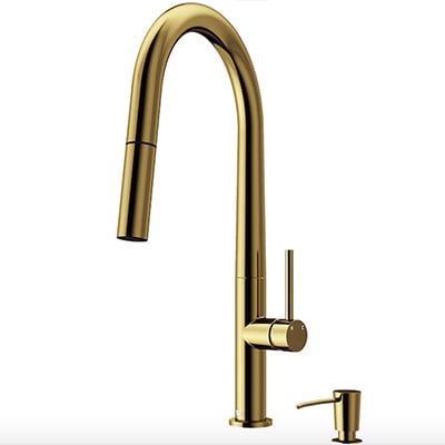VIGO Greenwich Matte Gold Single Handle Pull-Down Kitchen Faucet 2