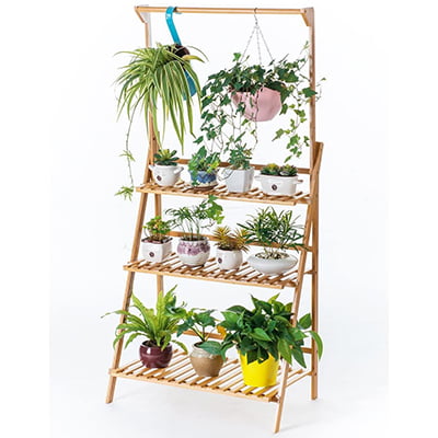 COPREE Bamboo 3-Tier Hanging Plant Stand