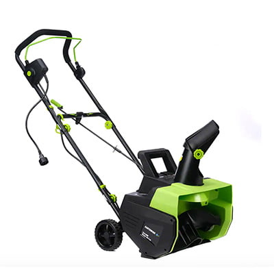 Earthwise Electric Corded Walk Behind Snow Thrower with LED Lights