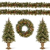 Andover Mills Frosted Berry Pre-Lit Christmas Tree, Garland, and Wreath Set thumbnail