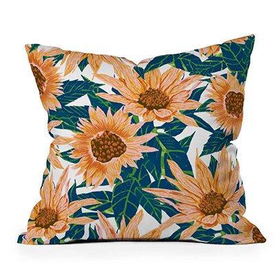 Deny Designs Sunflowers Outdoor Throw Pillow