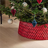 West Elm Open Weave Zig-Zag Red Christmas Tree Collar thumbnail