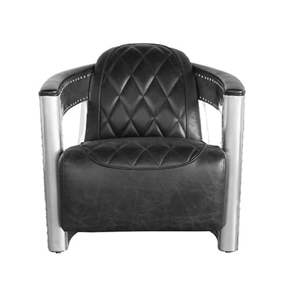 Accentrics Home Riveted Leather Aviation Armchair