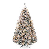Best Choice Products Pre-Lit Holiday Pine Tree with Snow-Flocked Branches and Warm White Lights thumbnail