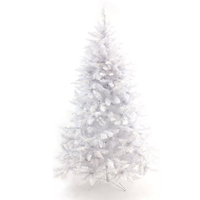 Perfect Holiday Pre-Lit White Christmas Tree with Warm White Lights LED Lights
