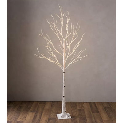 Plow & Hearth Large Indoor/Outdoor Birch Tree with Warm White Lights