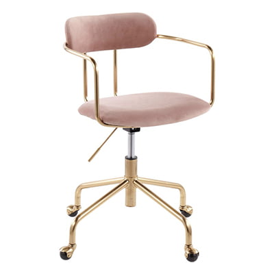 Olivia Gold Metal and Velvet Upholstered Office Chair