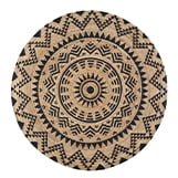 Round Natural And Black Jute Cortez Area Rug thumbnail