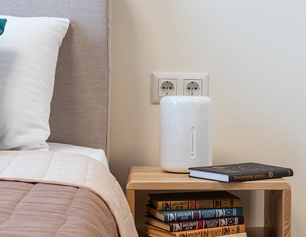 Clean humidifier on bedside table