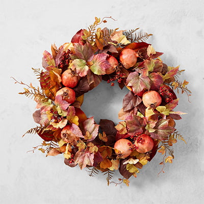 Faux Pomegranates Wreath