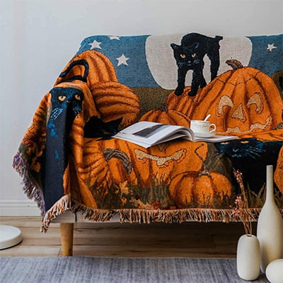 Halloween Blanket Sofa Blanket Fringe Throw Blanket