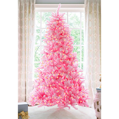 Duchess Pink Flock Artificial Christmas Tree