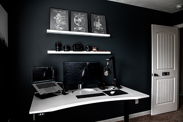 Room with black walls