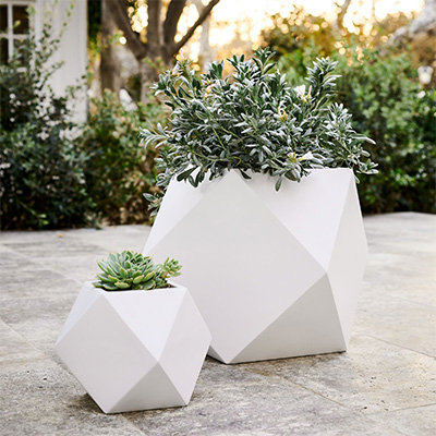 West Elm Faceted Modern Planters
